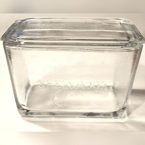 VINTAGE 1950s Crosley Shelvador Small Glass Storage Jar ANTIQUE Collector Item